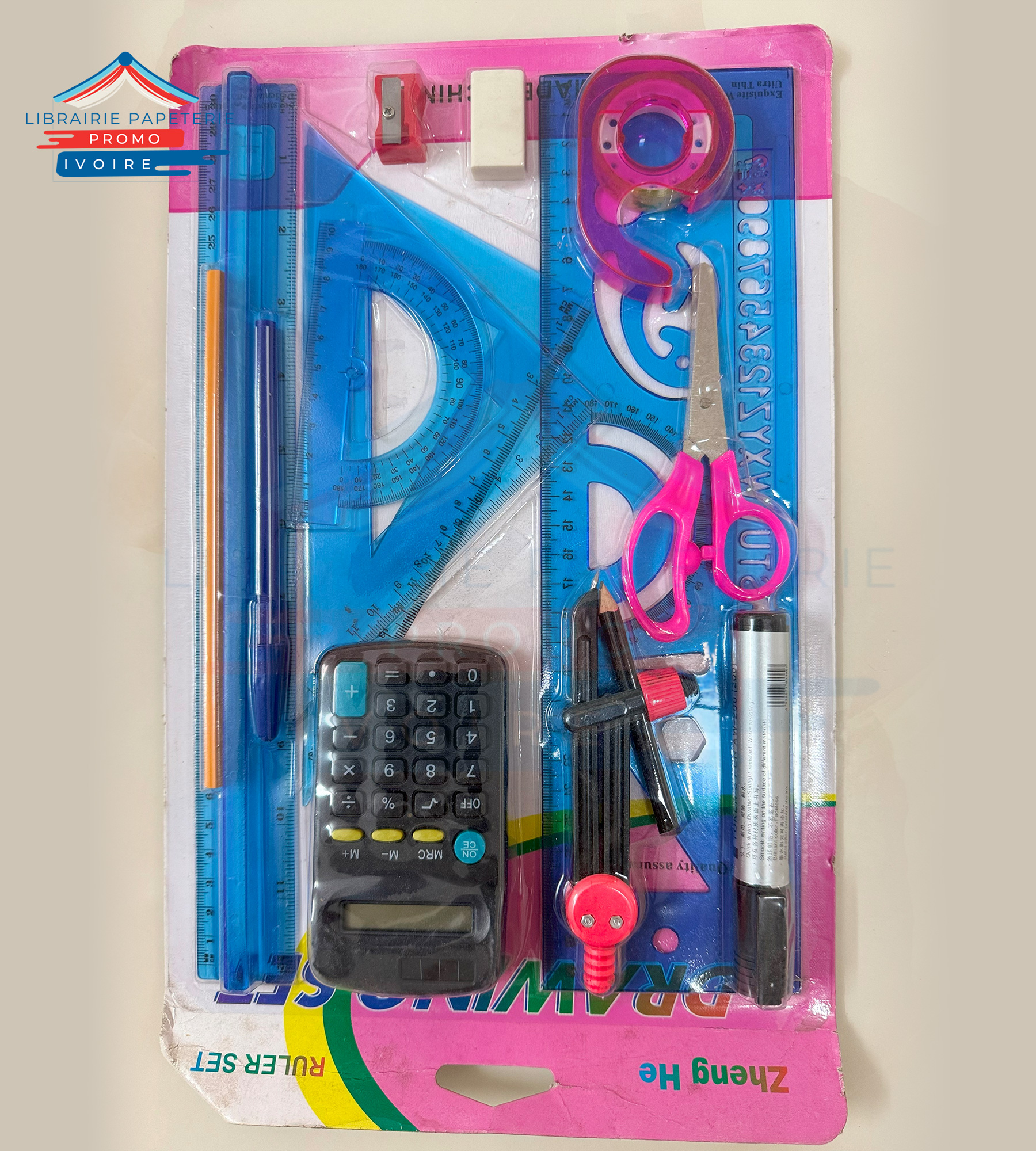 ENSSEMBLE GEOMETRIQUE CARTON 30 CM COMBO